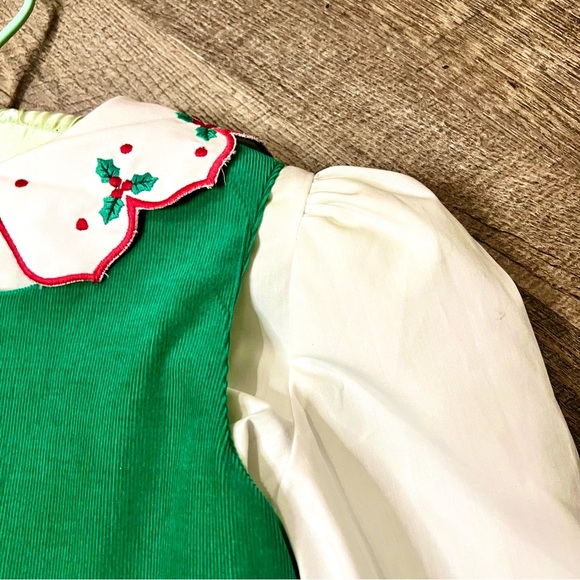 🎄Vintage Hartstrings Girls Christmas Dress Set Green Red White Size 6 NWT - Picture 12 of 16